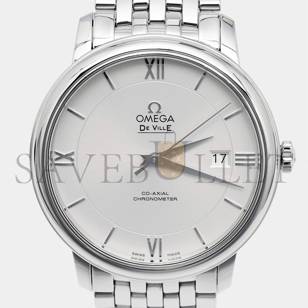 OMEGA SILVER STAINLESS STEEL DE VILLE PRESTIGE WATCH 424.10.40.20.02.003